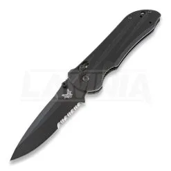 Benchmade Stryker Drop Point Folding Knife, Black, Combo Edge 908SBK